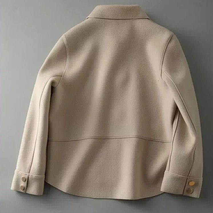 Short Wool-Style Jacket | Minimalist Elegance for Fall