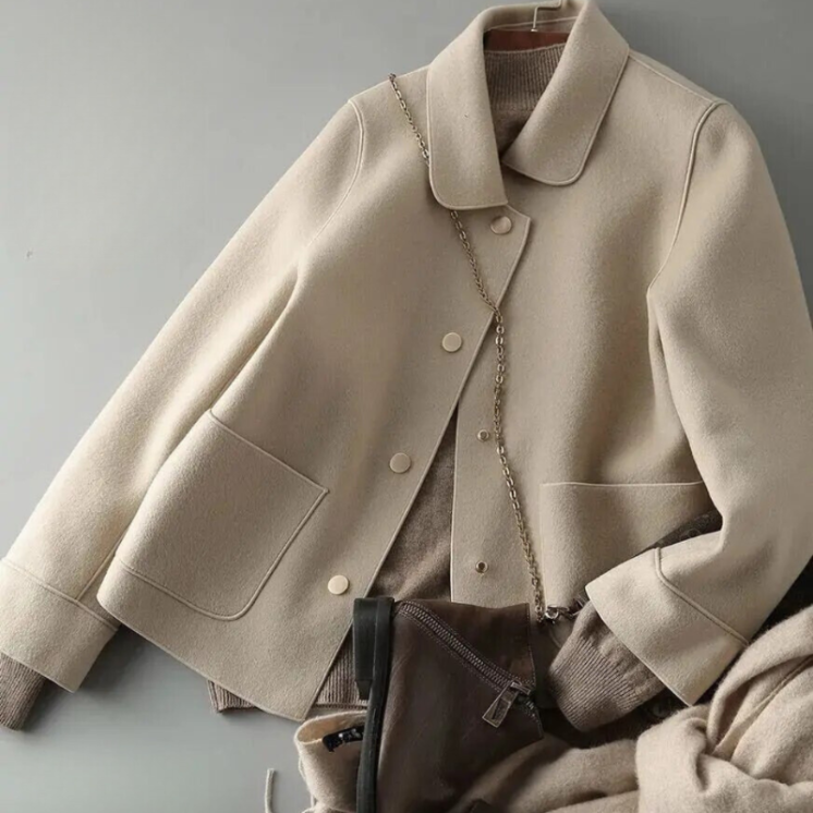 Short Wool-Style Jacket | Minimalist Elegance for Fall
